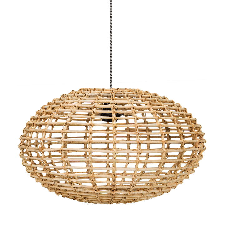 Pompoen hanglamp rotan naturel