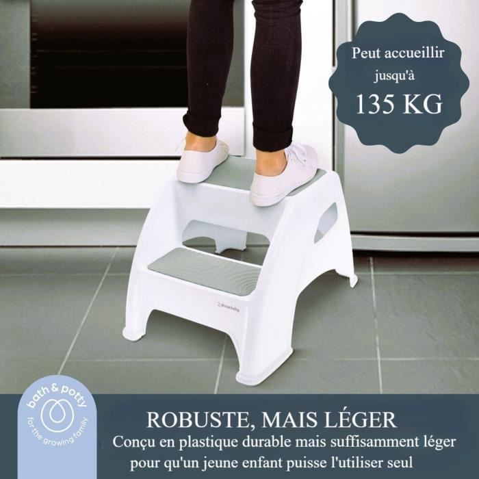 Opstapje - DREAMBABY - Toddler & Me 2 Up - antislip en gestructureerd - Tot 145 kg voor kleintjes en volwassenen - Grijs