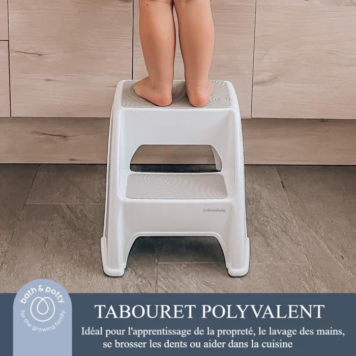 Opstapje - DREAMBABY - Toddler & Me 2 Up - antislip en gestructureerd - Tot 145 kg voor kleintjes en volwassenen - Grijs