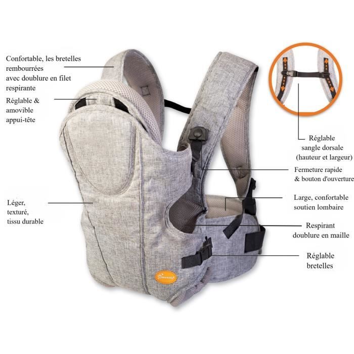 Dreambaby verstelbare 3-in-1 Oxford-draagzak voor pasgeborenen en kinderen tot 15 kg - geschikt voor alle maten