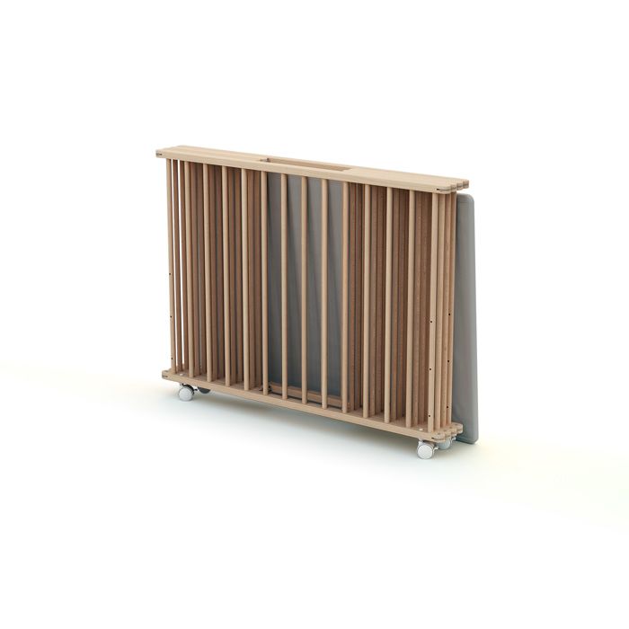 Rechthoekige opvouwbare box - WEBABY - CALI - 70 x 100 cm - Tot 24 maanden - Ruwe beuken