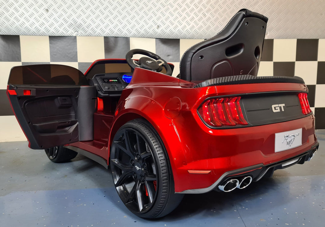 Kinderauto Ford Mustang 24 volt met driftfunctie en afstandsbediening, metallic rood