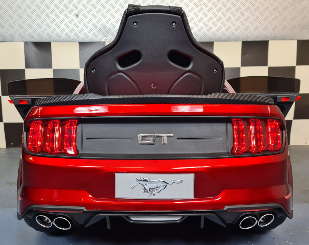 Kinderauto Ford Mustang 24 volt met driftfunctie en afstandsbediening, metallic rood
