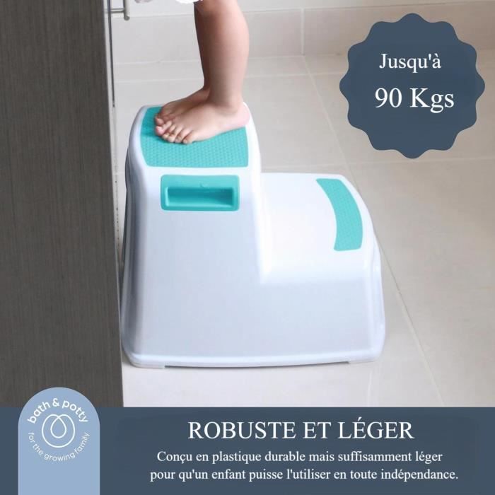 Opstapje - DREAMBABY - 2 UP - Antislip en gestructureerd - Tot 80 kg voor kinderen en volwassenen - Aqua