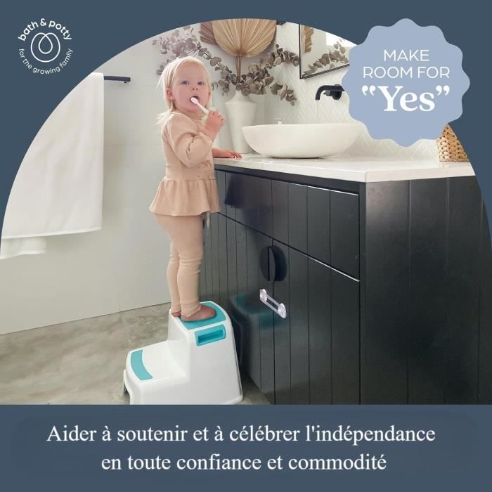 Opstapje - DREAMBABY - 2 UP - Antislip en gestructureerd - Tot 80 kg voor kinderen en volwassenen - Aqua