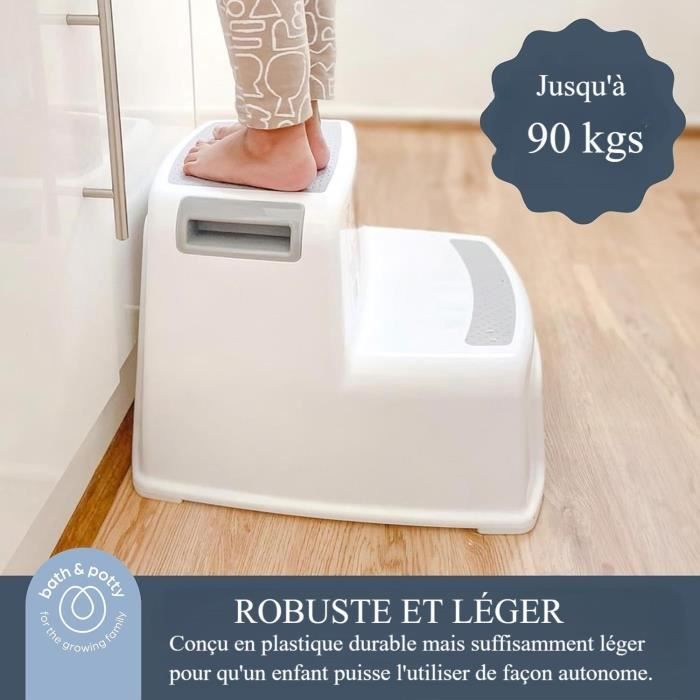 Opstapje - DREAMBABY - 2 Up - Antislip en gestructureerd - Tot 80 kg voor kinderen en volwassenen - Grijs