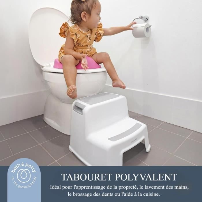 Opstapje - DREAMBABY - 2 Up - Antislip en gestructureerd - Tot 80 kg voor kinderen en volwassenen - Grijs