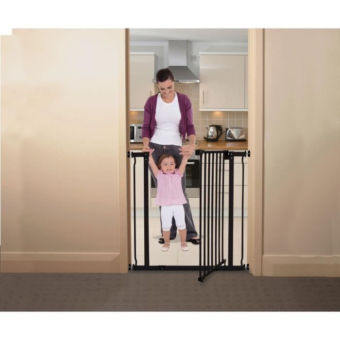 DREAMBABY Veiligheidshekje Extra Hoog LIBERTY - Op druk - L 75/81 x H 93 cm - Zwart