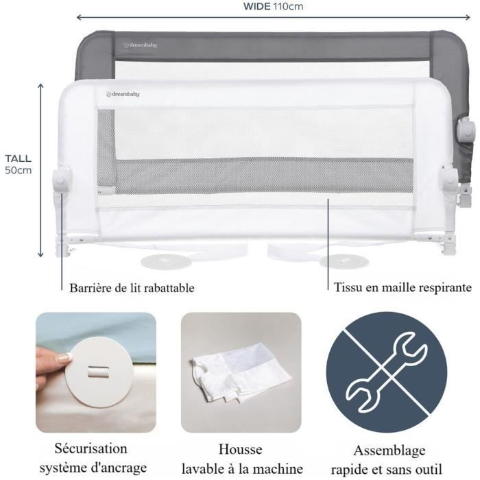 Dreambaby Maggie bedhek - Voor inbouw- en platformbedden met een breedte van 110 cm en een hoogte van 50 cm