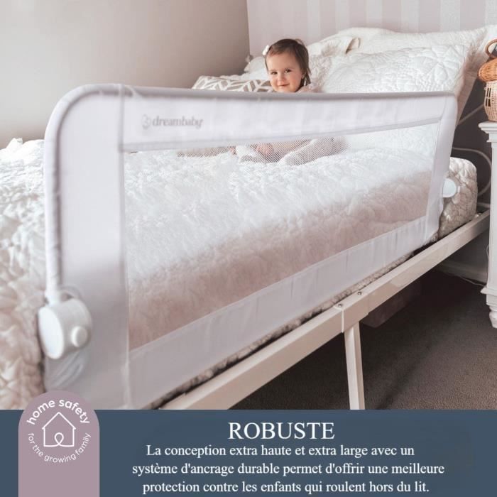 Dreambaby Nicole bedhekje - bedden en lage bedden - afmetingen: 150 cm breed x 50 cm hoog - grijs