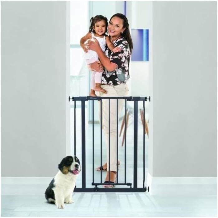 Veiligheidshekje - DREAMBABY - AVA - Drukmontage - 61-68 x 75 cm - Dubbele vergrendeling - Antraciet