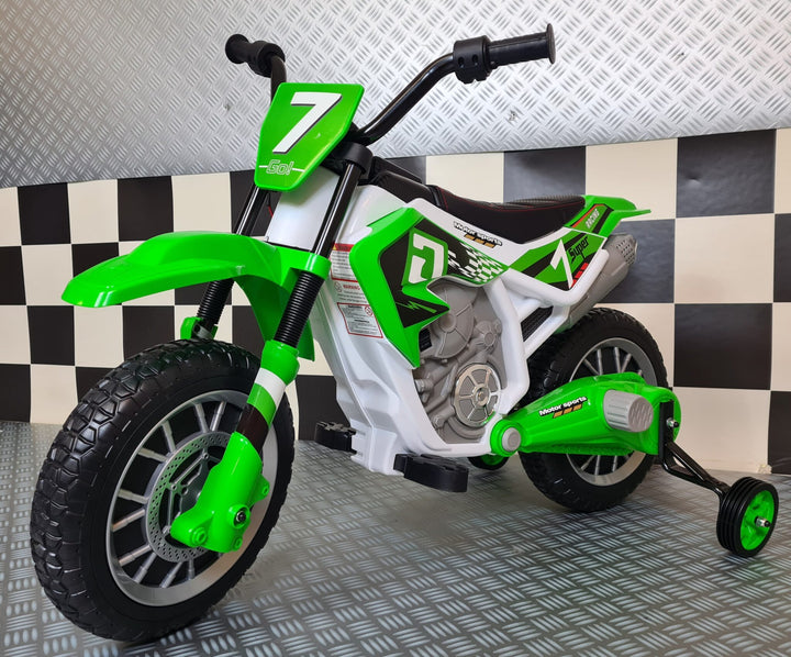 Kindercrossmotor 12 volt groen