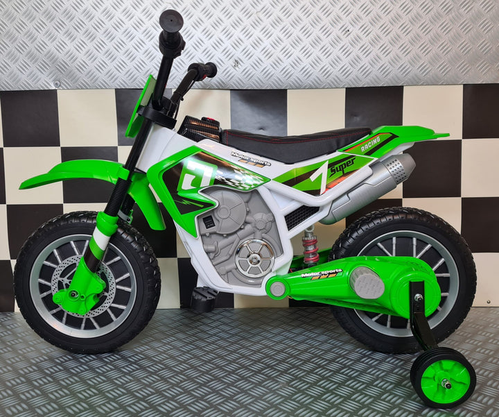 Kindercrossmotor 12 volt groen