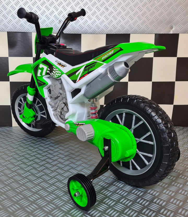 Kindercrossmotor 12 volt groen
