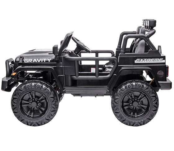 Elektrische kinderjeep Gravity metallic zwart 12 volt