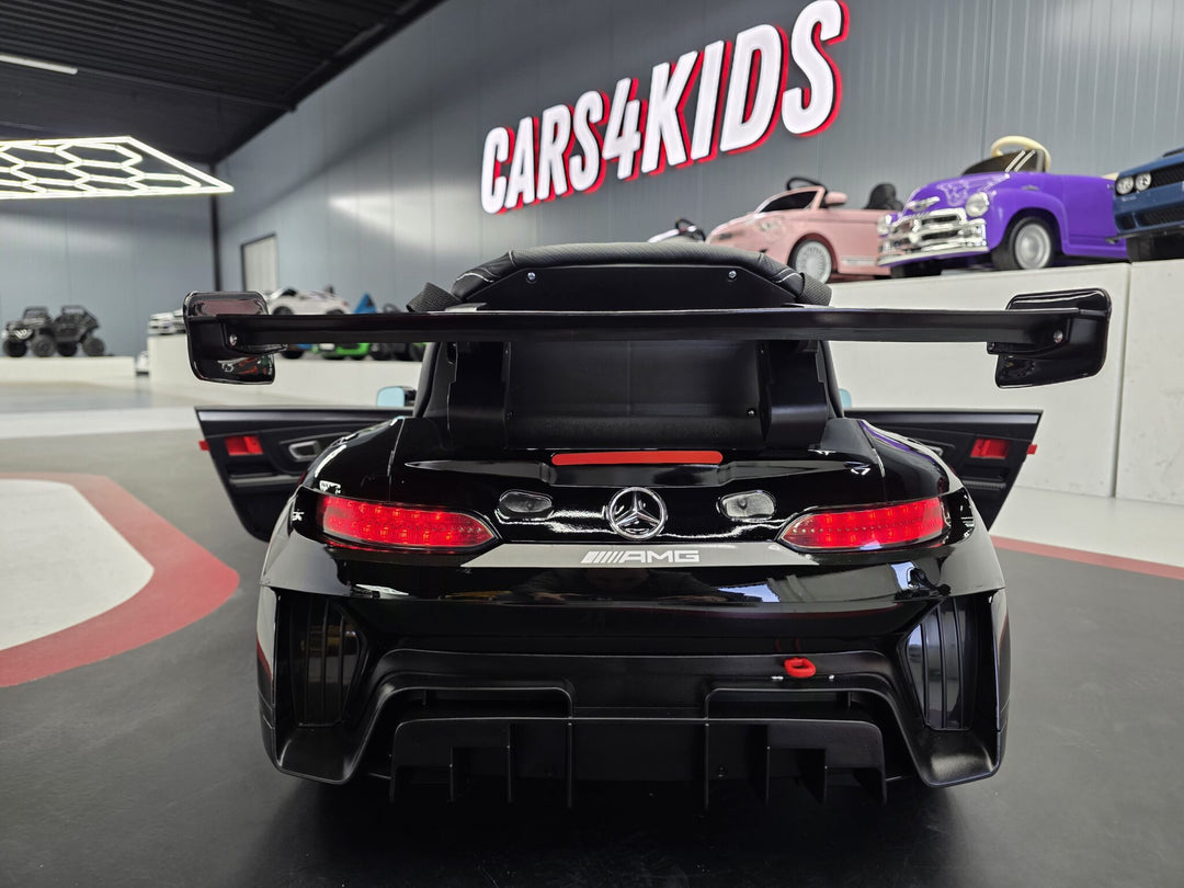 Mercedes AMG GT3 metallic zwart elektrische kinderauto