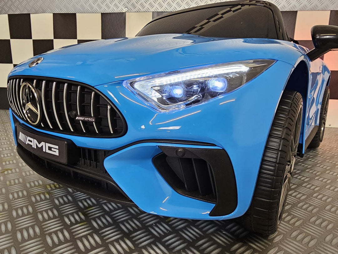 Elektrische kinderauto Mercedes SL63 12 volt metallic blauw