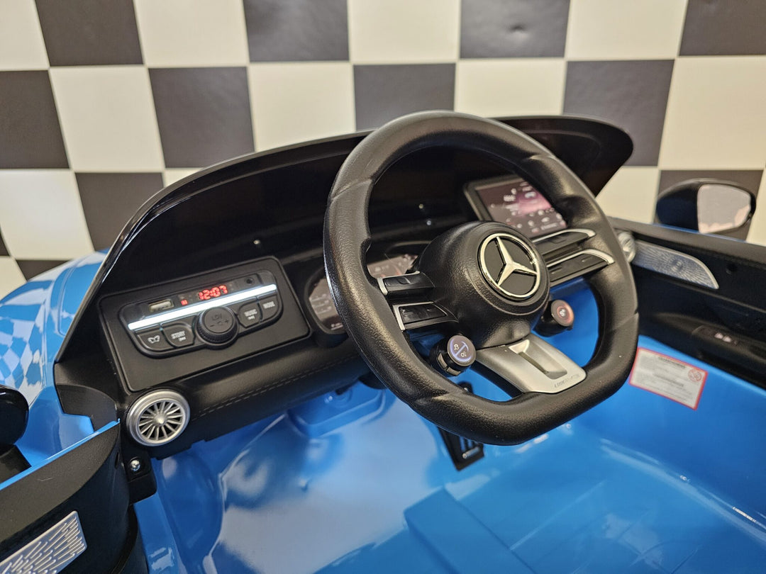 Elektrische kinderauto Mercedes SL63 12 volt metallic blauw