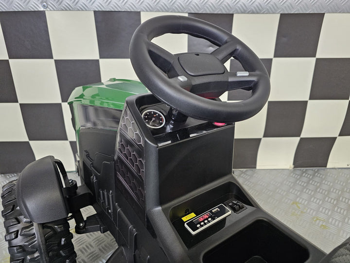 Kindertractor Farmer 12 volt groen met afstandsbediening