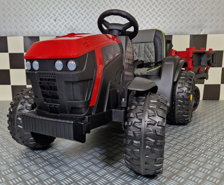 Elektrische kindertractor Farmer 12 volt rood met afstandsbediening