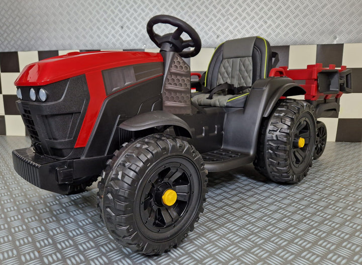 Elektrische kindertractor Farmer 12 volt rood met afstandsbediening