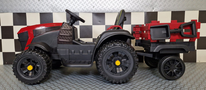 Elektrische kindertractor Farmer 12 volt rood met afstandsbediening