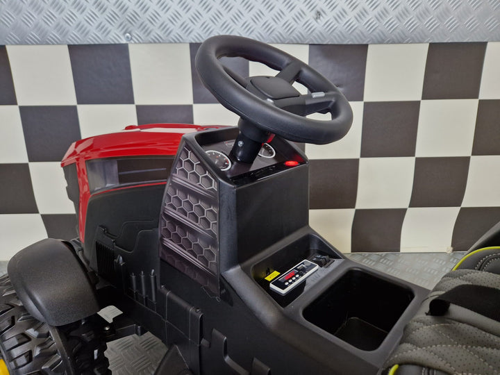 Elektrische kindertractor Farmer 12 volt rood met afstandsbediening