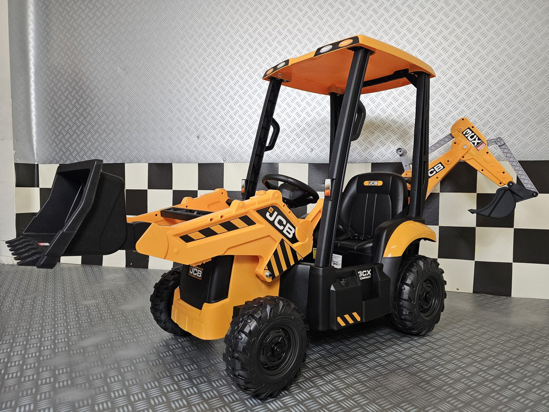 Elektrische kindertractor JCB Sitemaster met dak 12 volt