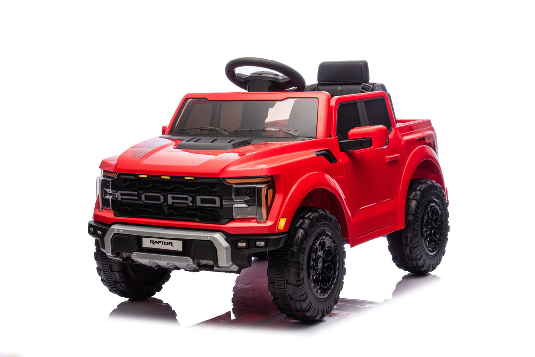 Elektrische kinderauto Ford Raptor 1-persoons 12 volt rood