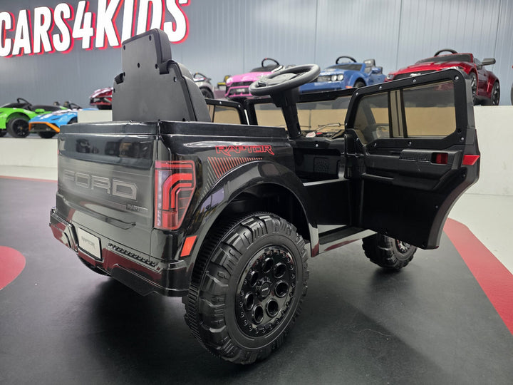 Ford Raptor 1-persoons 12-volt zwarte kinderauto