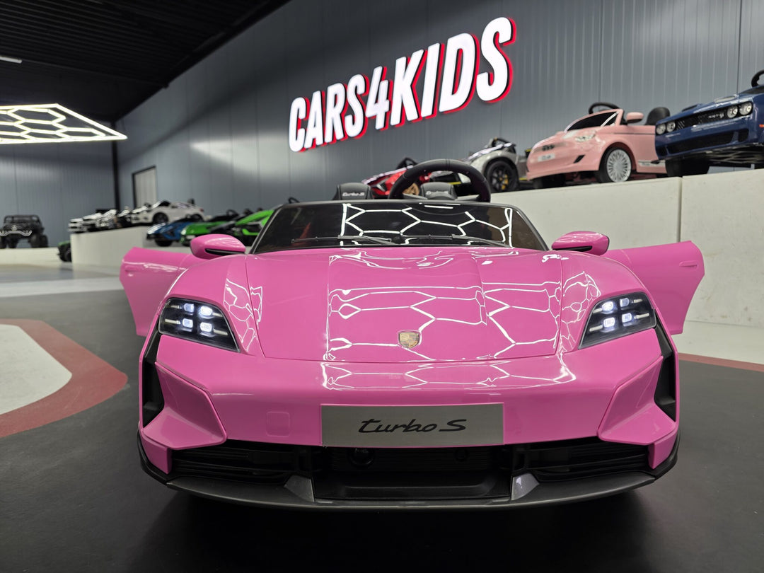Kinderauto Porsche Taycan 2 personen 24 volt roze