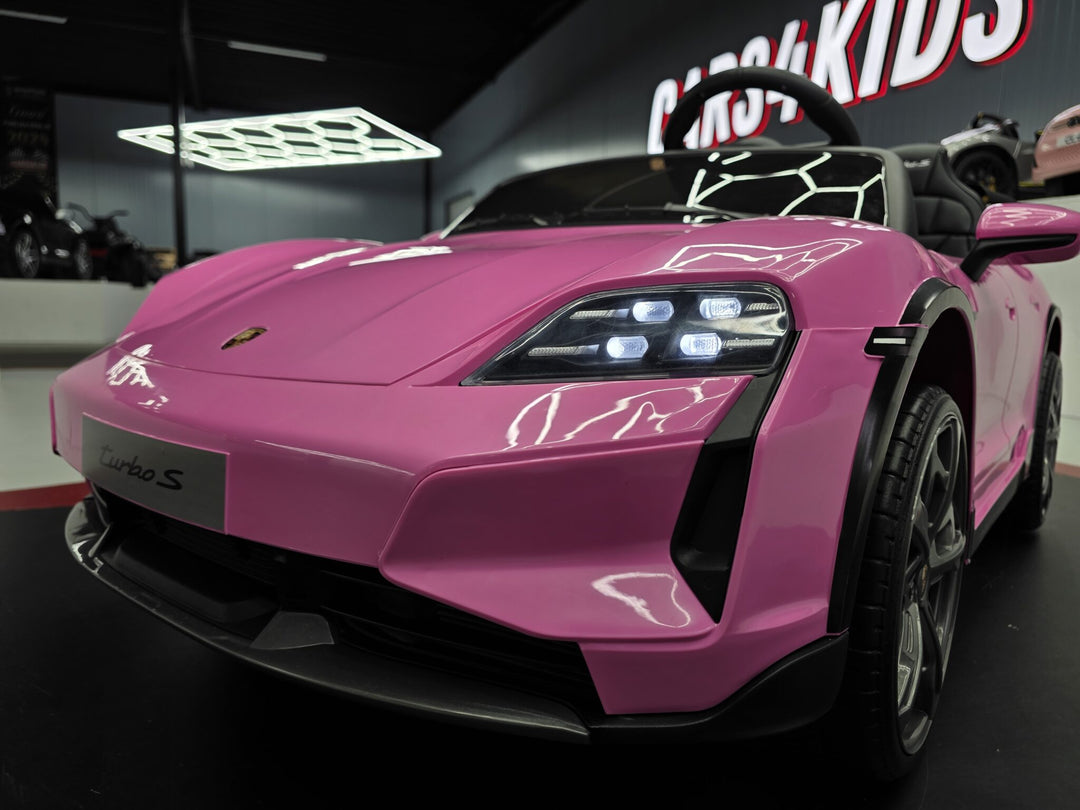 Kinderauto Porsche Taycan 2 personen 24 volt roze