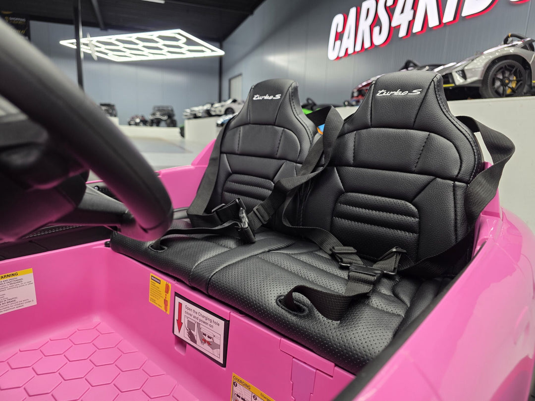 Kinderauto Porsche Taycan 2 personen 24 volt roze