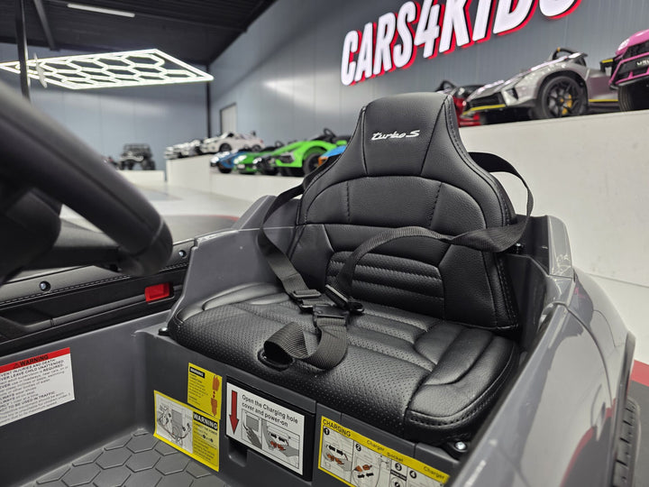 Elektrische kinderauto Porsche Taycan 1-persoons 12 volt grijs