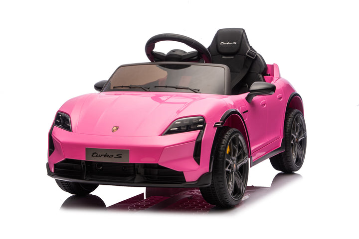 Kinderauto op accu Porsche Taycan voor 1 persoon 12 volt roze