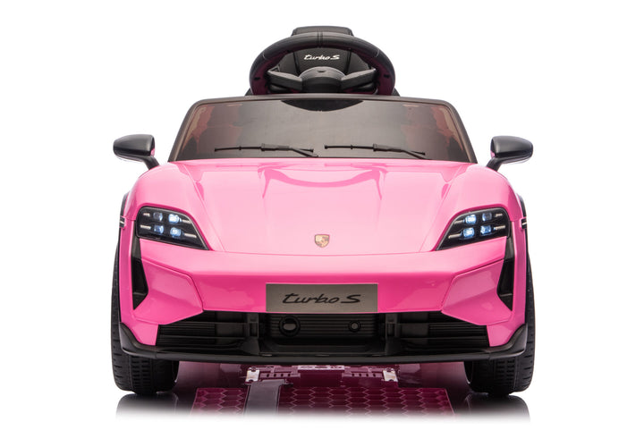 Kinderauto op accu Porsche Taycan voor 1 persoon 12 volt roze