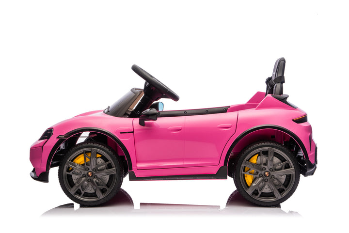 Kinderauto op accu Porsche Taycan voor 1 persoon 12 volt roze