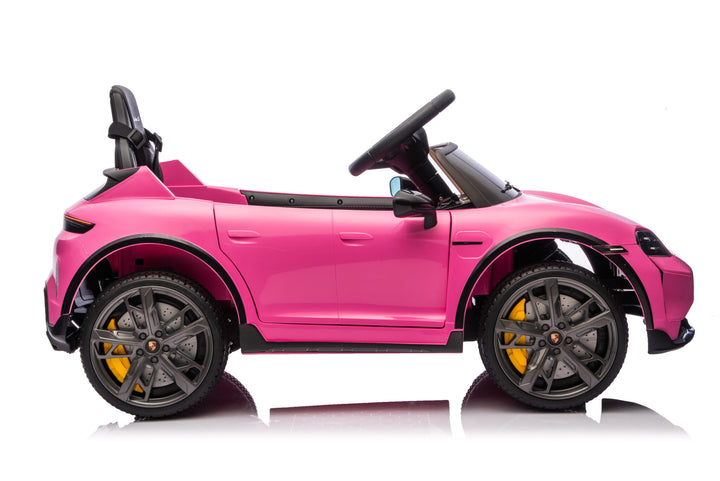 Kinderauto op accu Porsche Taycan voor 1 persoon 12 volt roze
