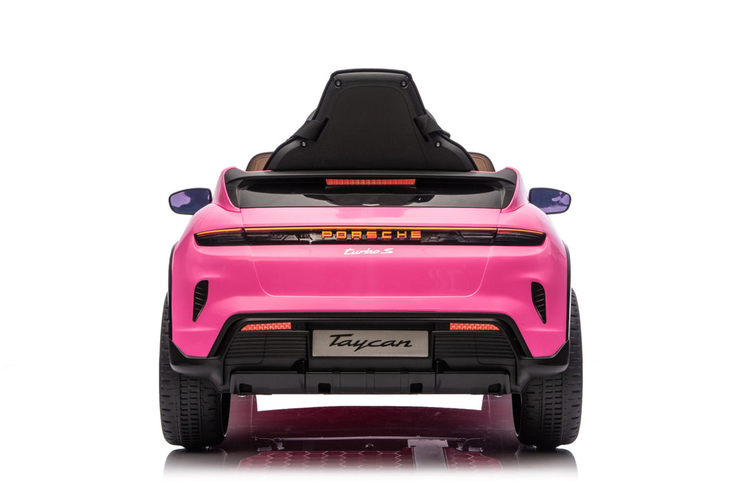 Kinderauto op accu Porsche Taycan voor 1 persoon 12 volt roze