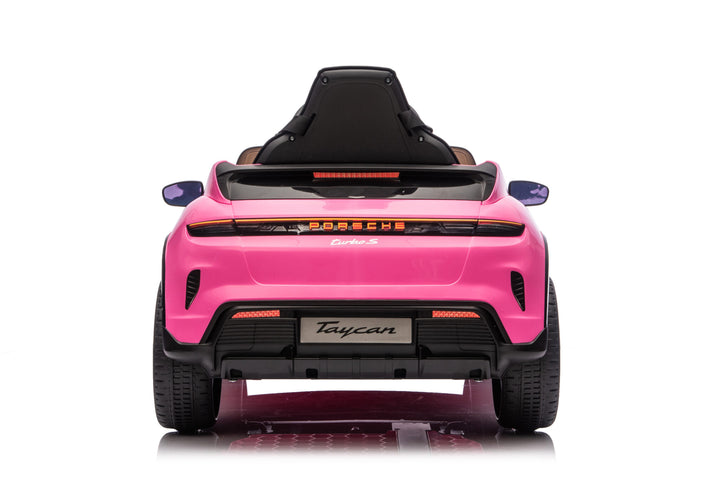 Kinderauto op accu Porsche Taycan voor 1 persoon 12 volt roze