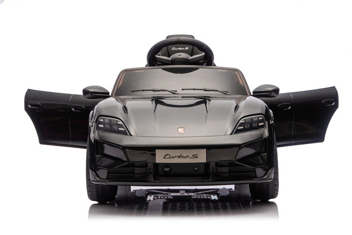 Kinderauto Porsche Taycan 1 persoon 12 volt zwart
