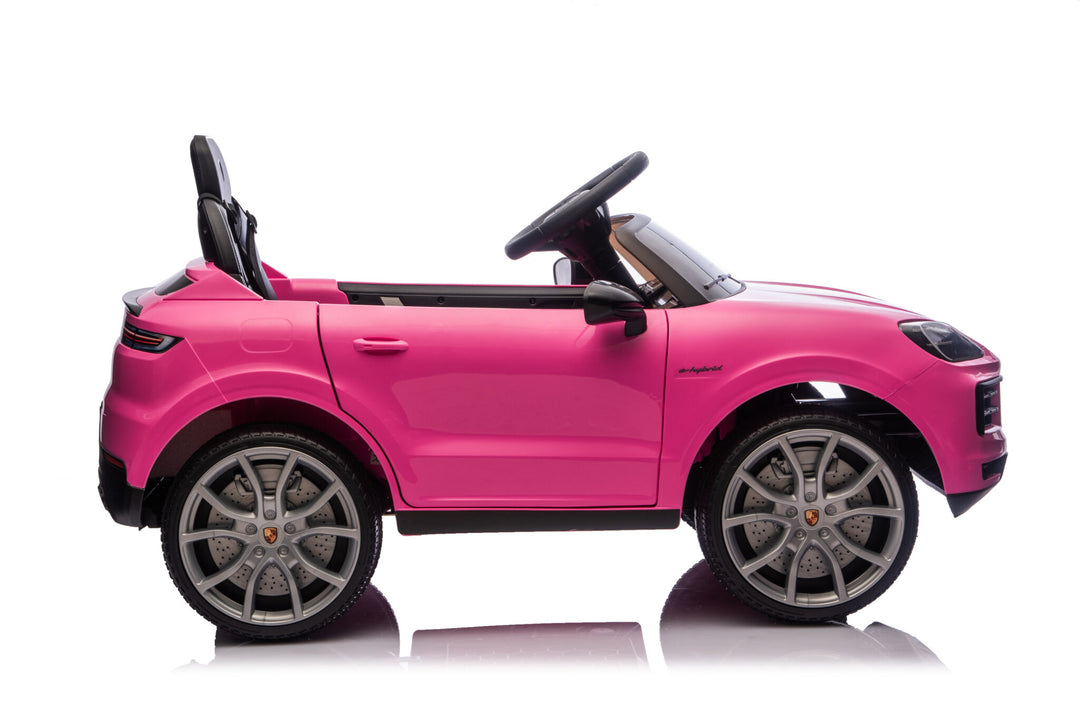 Elektrische kinderauto Porsche Cayenne voor 1 persoon, 12 volt, roze