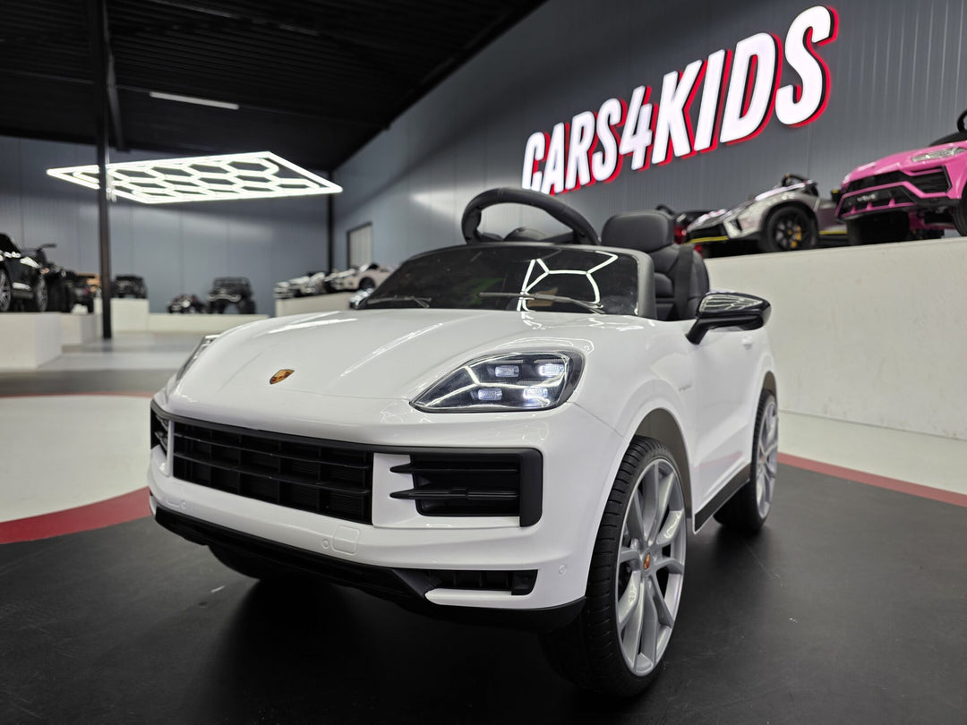 Porsche Cayenne elektrische kinderauto 12 volt wit