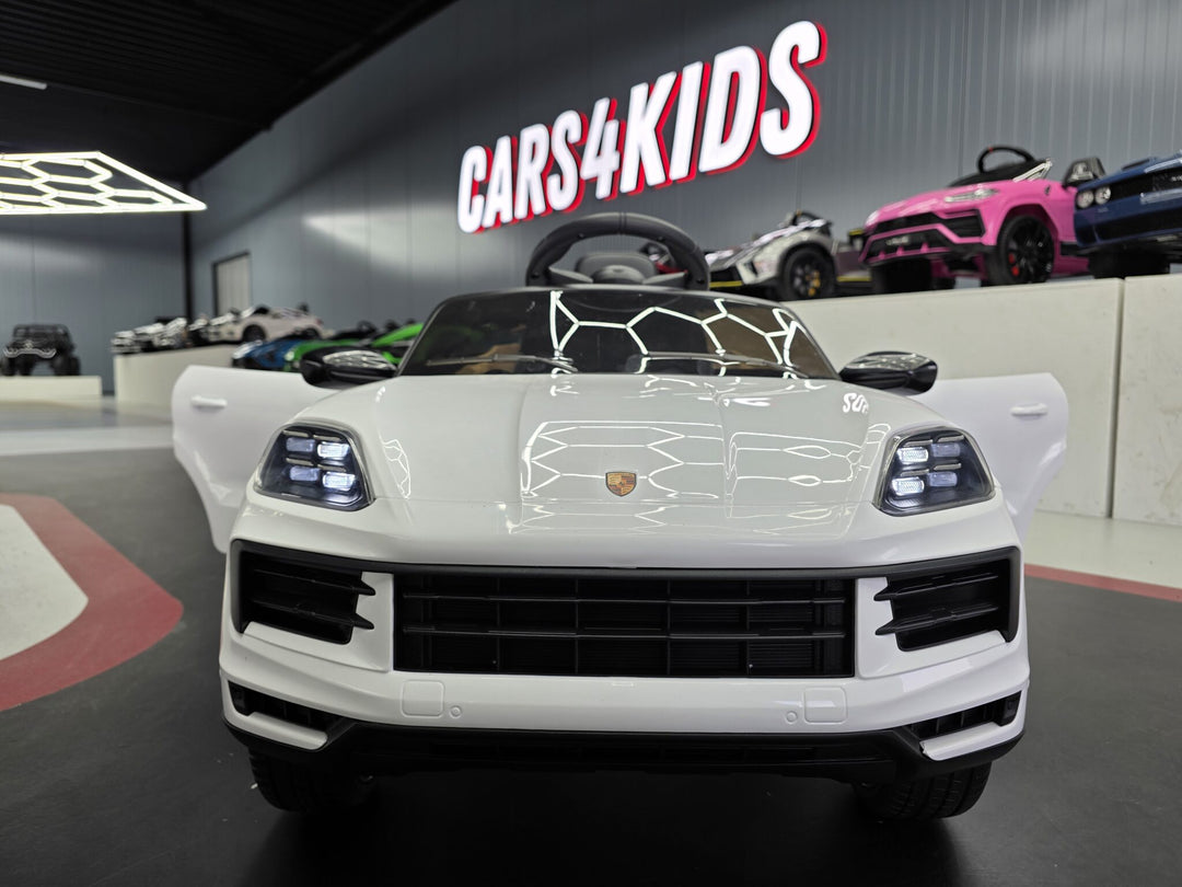 Porsche Cayenne elektrische kinderauto 12 volt wit