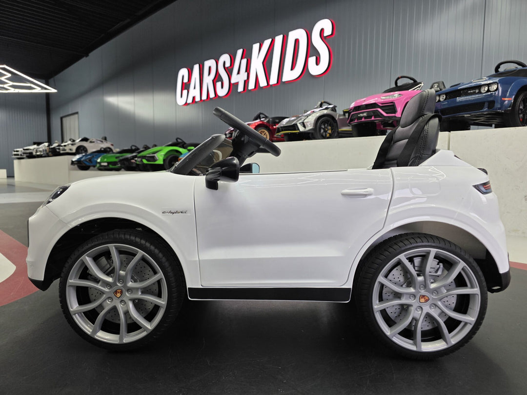 Porsche Cayenne elektrische kinderauto 12 volt wit