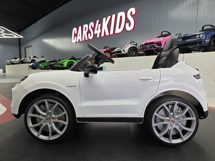 Porsche Cayenne elektrische kinderauto 12 volt wit