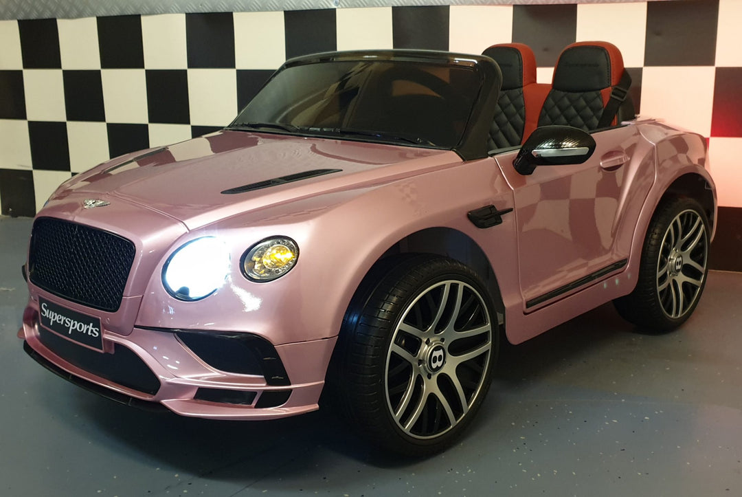 Speelgoedauto op accu voor kinderen Bentley Continental metallic roze