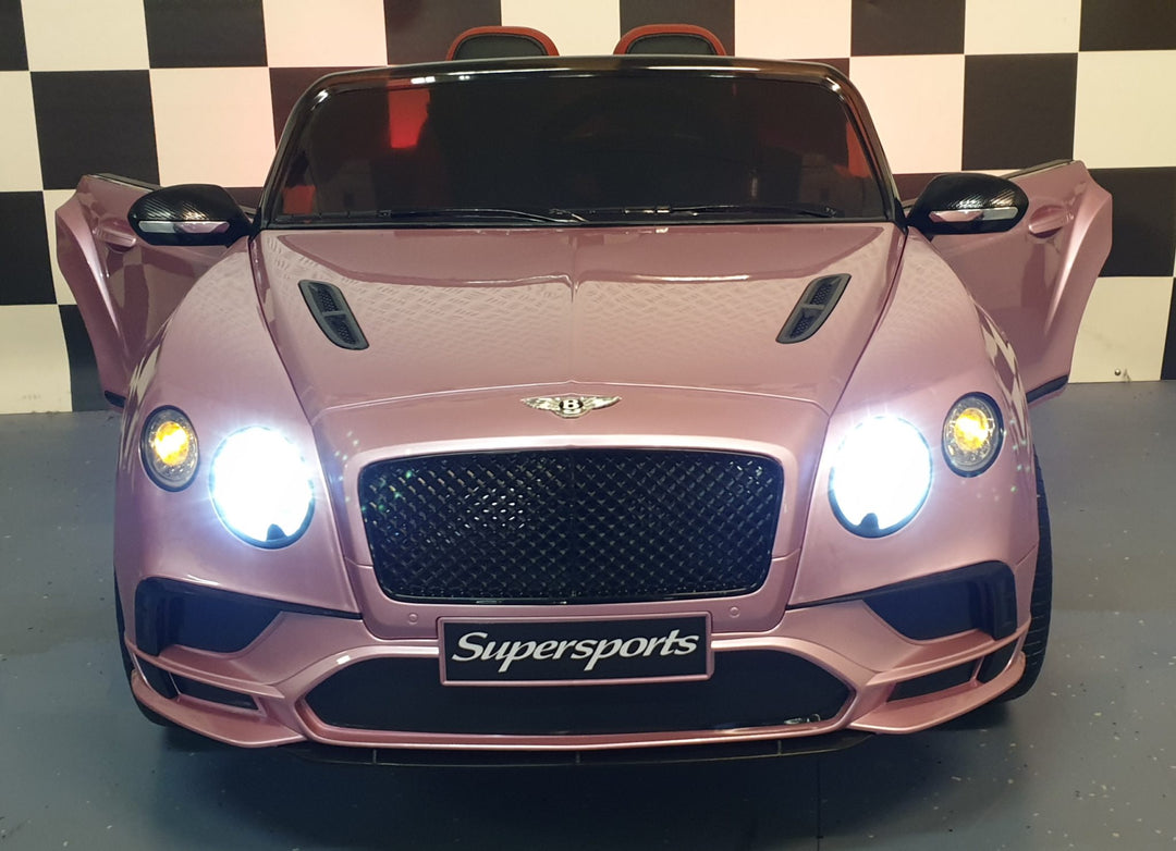 Speelgoedauto op accu voor kinderen Bentley Continental metallic roze