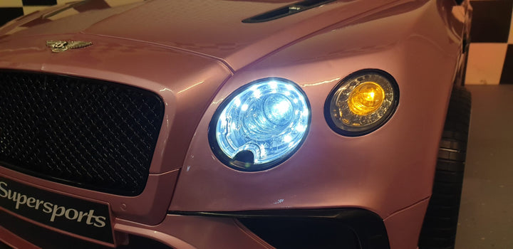 Speelgoedauto op accu voor kinderen Bentley Continental metallic roze