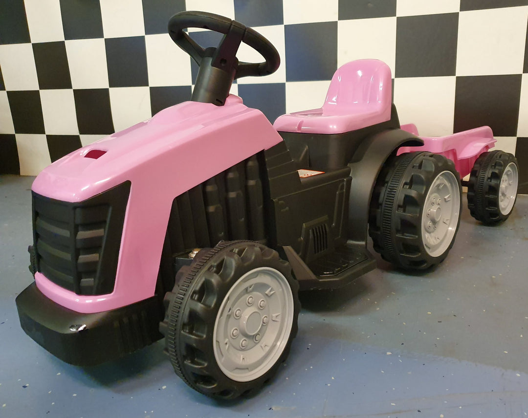 Elektrische kindertractor roze 6 volt